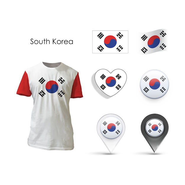 Vettore gratuito elements collezione design del sud della corea