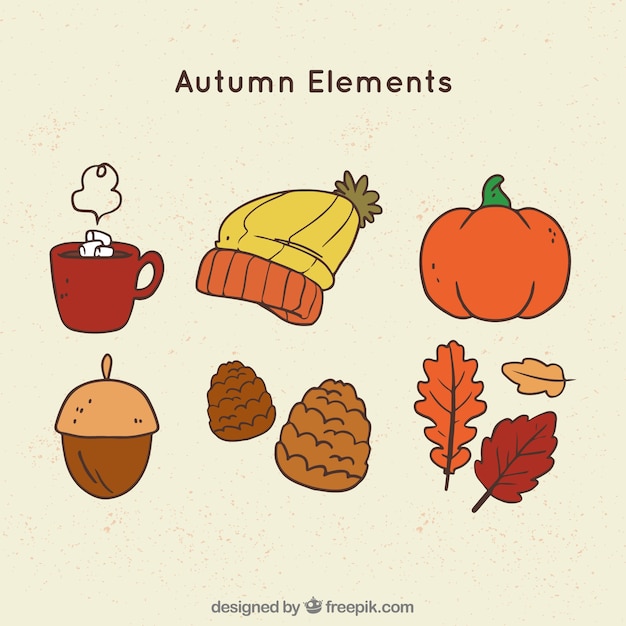 Free Vector elements of a cozy autumn