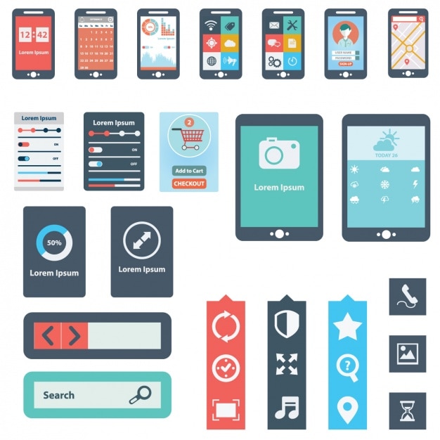 Free vector elements for a mobile application