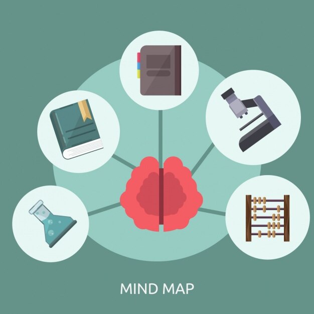 Free Vector elements of science with a brain
