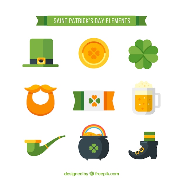 Free vector elements set for st patricks day