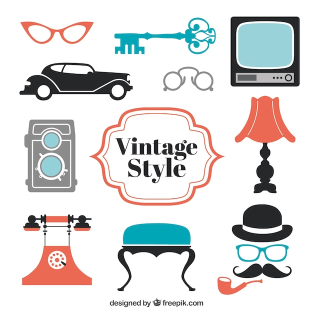 Free vector elements in vintage style