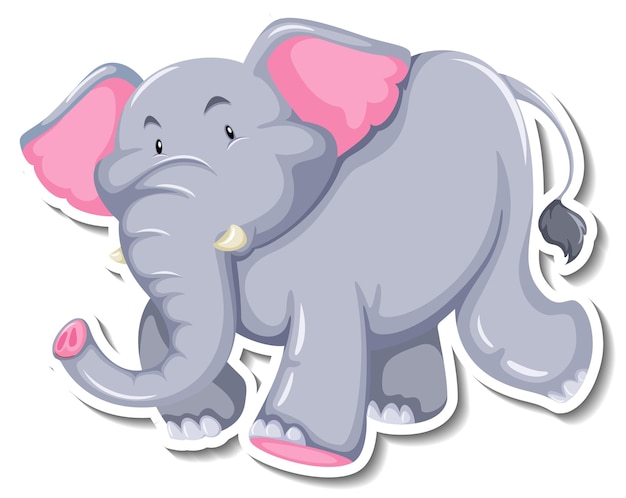 Free vector elephant cartoon character on white background