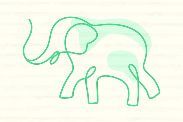Free vector elephant collage element, line art animal illustration vector