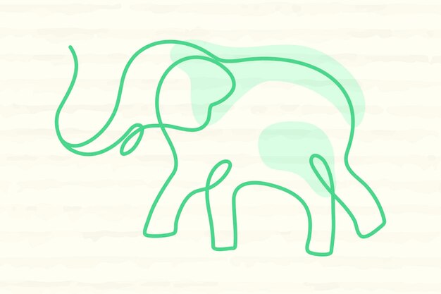 Free Vector elephant collage element, line art animal illustration vector