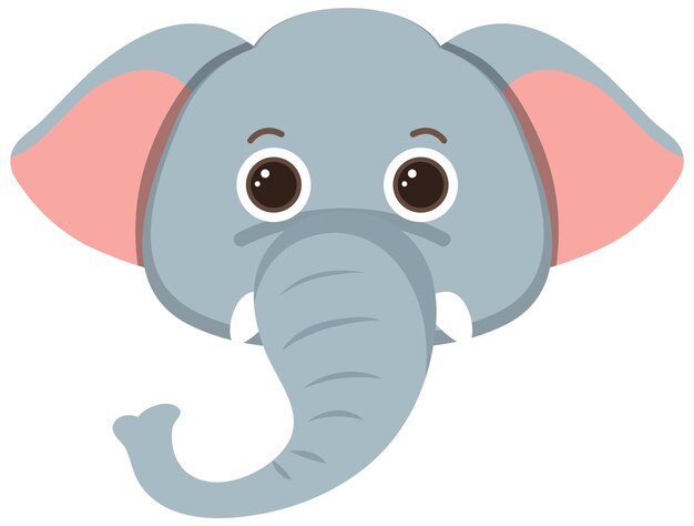 Elephant head in flat style