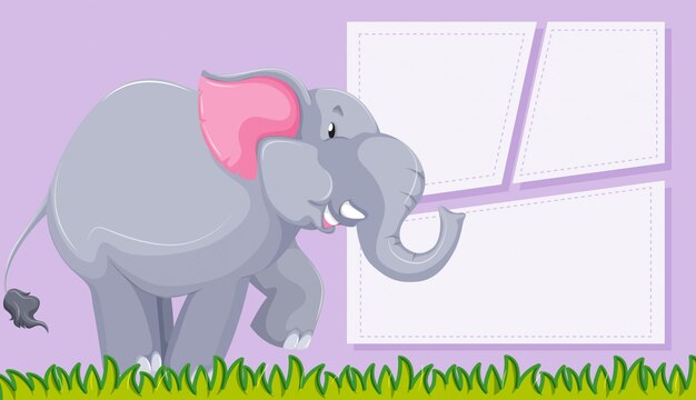 Free vector elephant on purple background