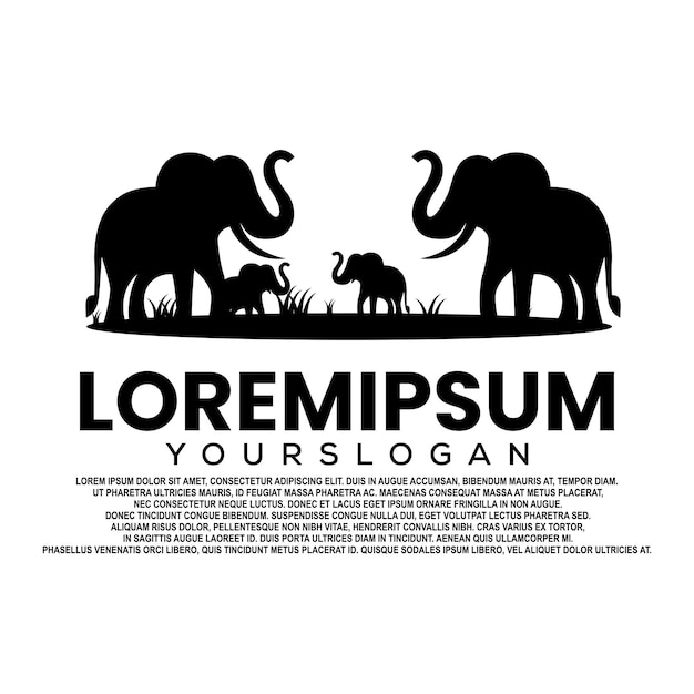 Free Vector elephant silhouette icon logo design