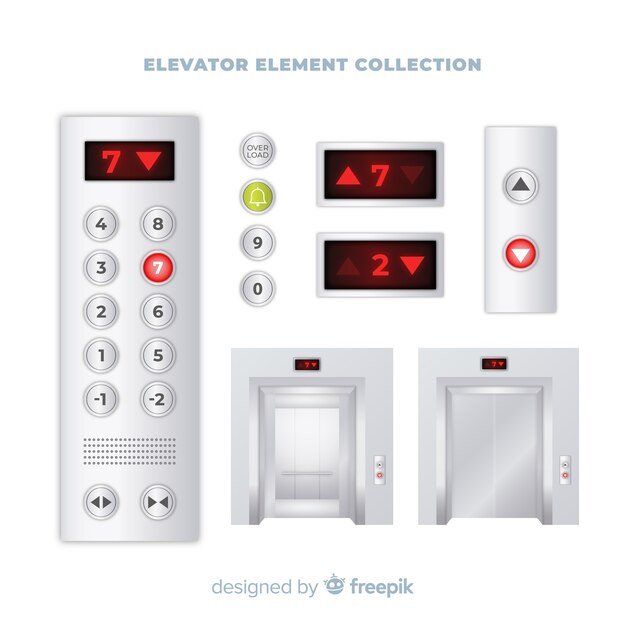 elevator element collection with realistic design