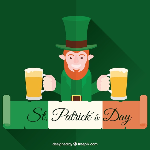 Free vector elf background with two beers