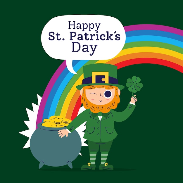 Free vector elf winked and happy st. patrick's day