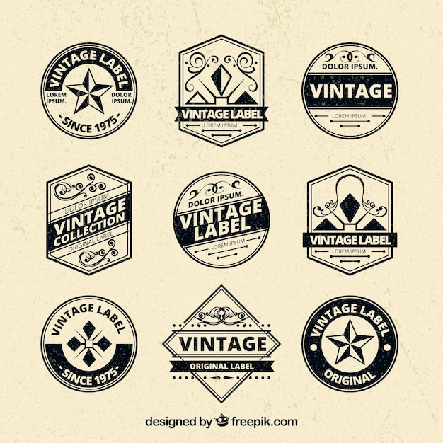 Elgant set of vintage badges