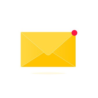 Email letter icon. modern vector illustration. single pictogram. badge writing yellow color