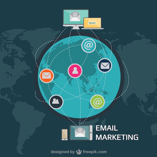 Free vector email marketing infographic with user icons