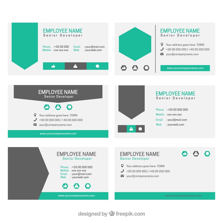 Free Vector email signature collection in flat style
