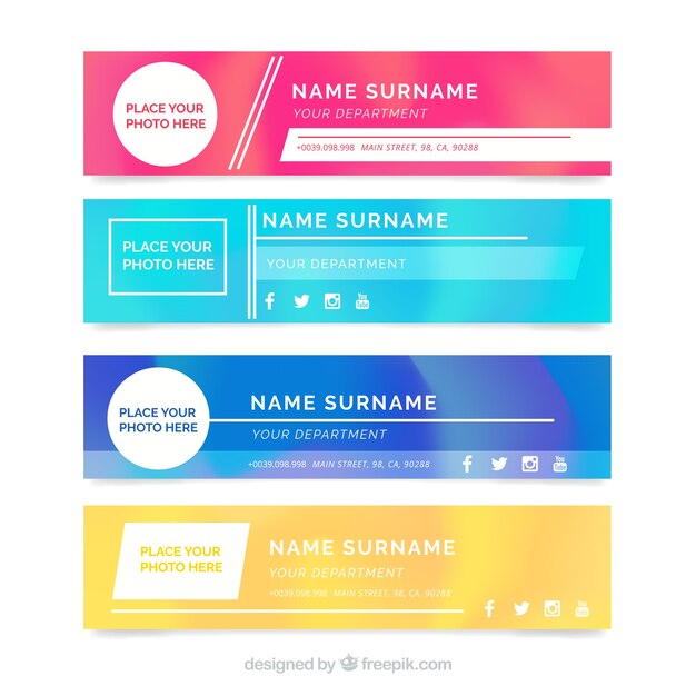 Email signature collection in gradient style