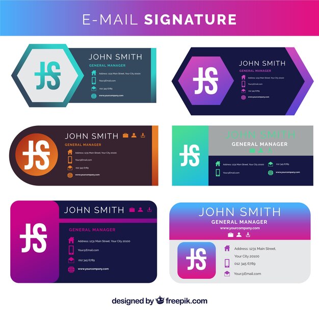 Email signature collection in gradient style