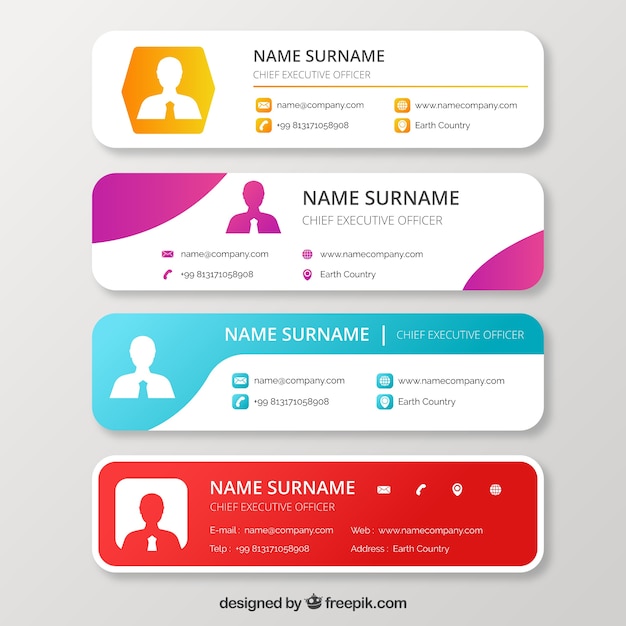 Email signature collection in gradient style