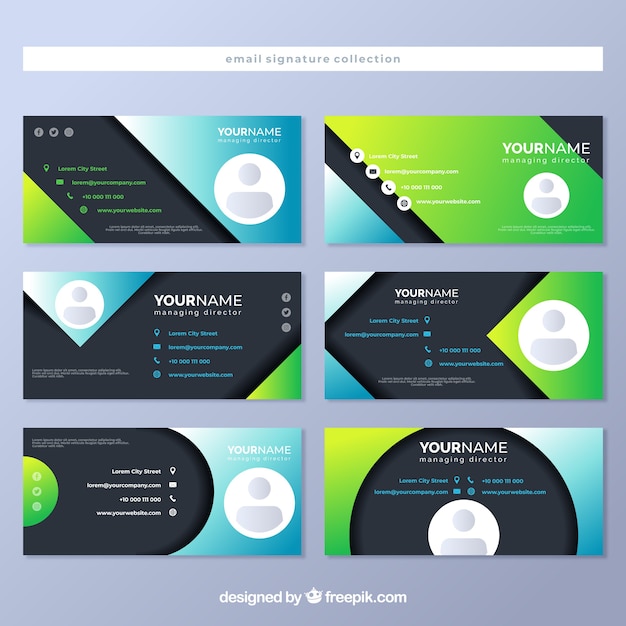 email signature collection in gradient style