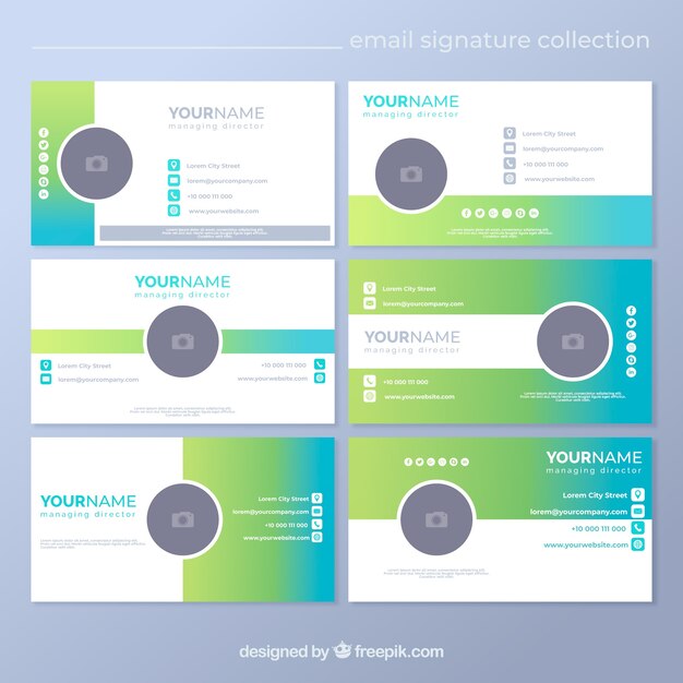 email signature collection in gradient style