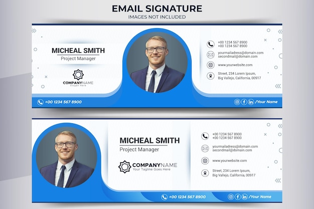 Vettore gratuito design della firma e-mail e modello di banner professionale per facebook