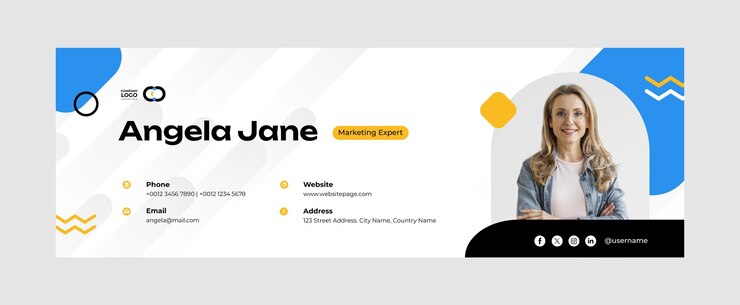 Free Vector email signature template design