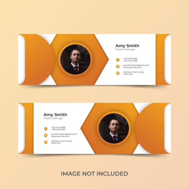 Email signature template or email footer and personal social media cover design