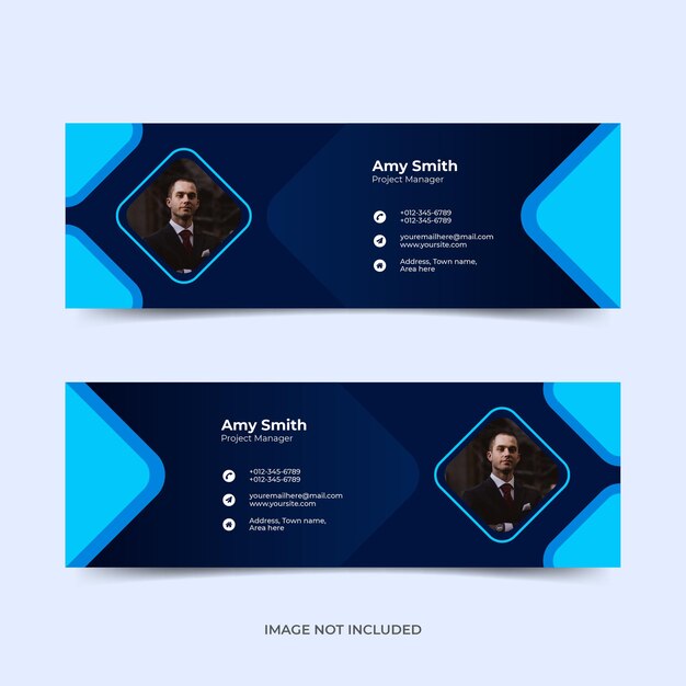 Email signature template or email footer and personal social media cover design