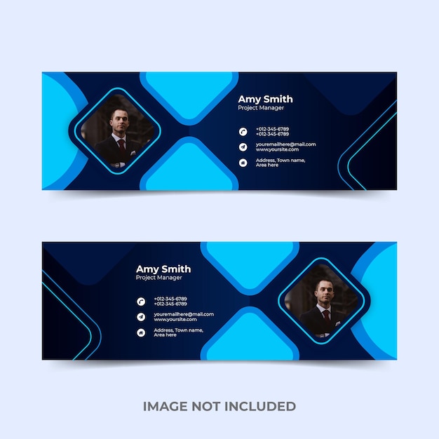 Free vector email signature template or email footer and personal social media cover design