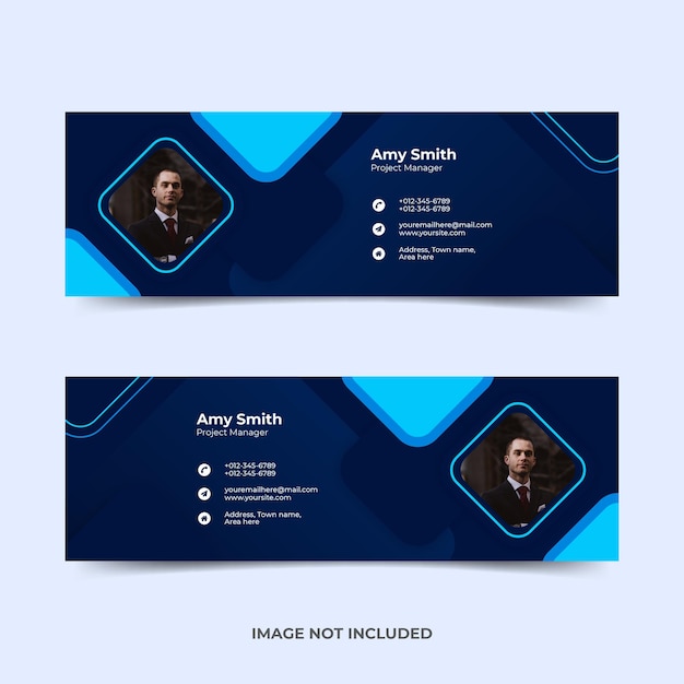 Email signature template or email footer and personal social media cover design