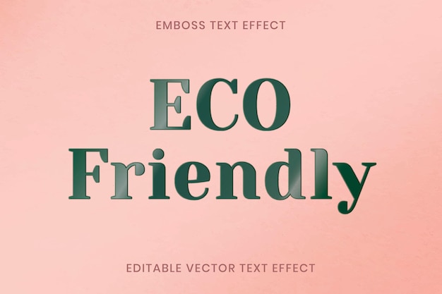 Emboss text effect vector editable template