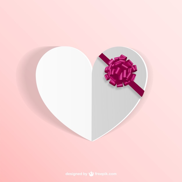 Free vector embossed heart with ribbon