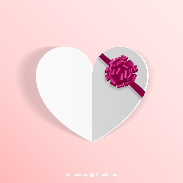 Embossed heart with ribbon