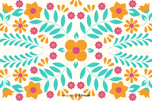 Free vector embroidery floral background