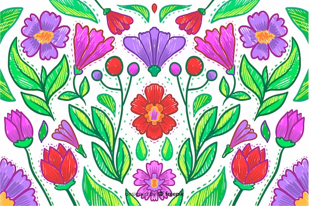 Free vector embroidery floral background