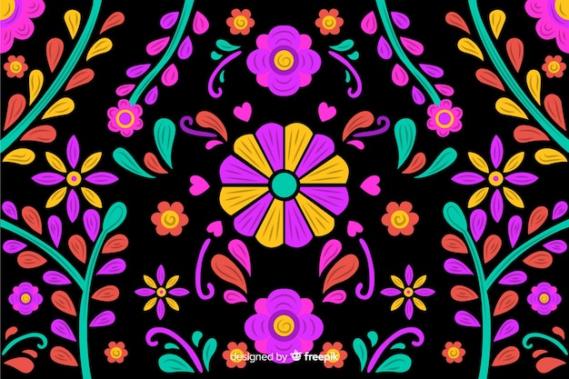 Free vector embroidery floral background