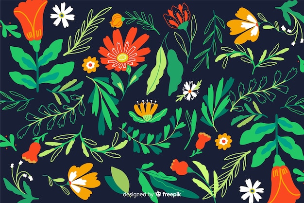 Free vector embroidery mexican floral background