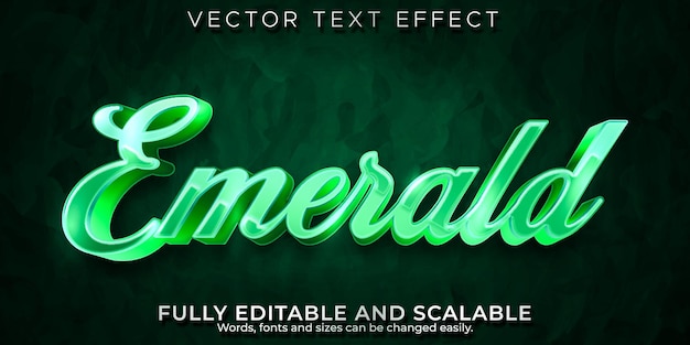 Emerald luxury text effect, editable jewelry and gem text style