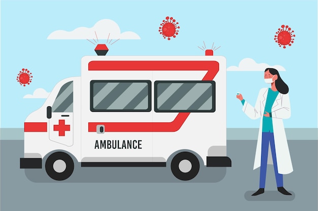 Free vector emergency ambulance concept