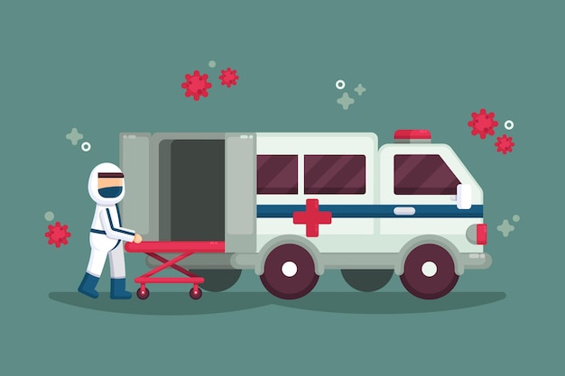 Free vector emergency ambulance concept