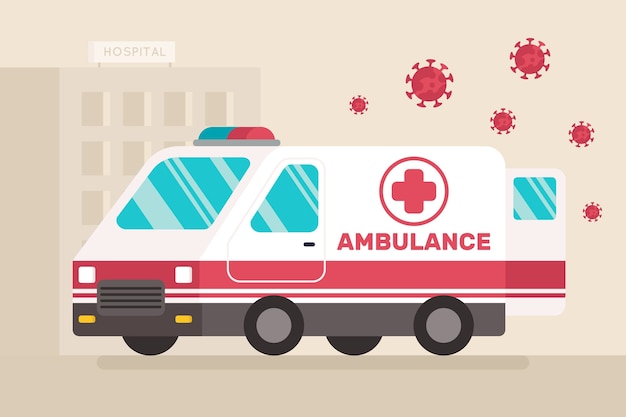 Vettore gratuito progettazione di ambulanze di emergenza