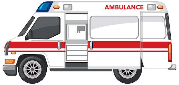 白い背景の緊急救急車