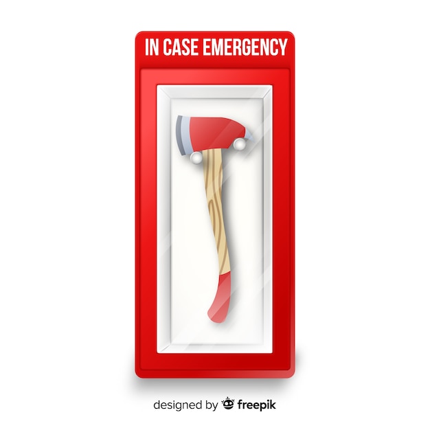 Free vector emergency box with axe