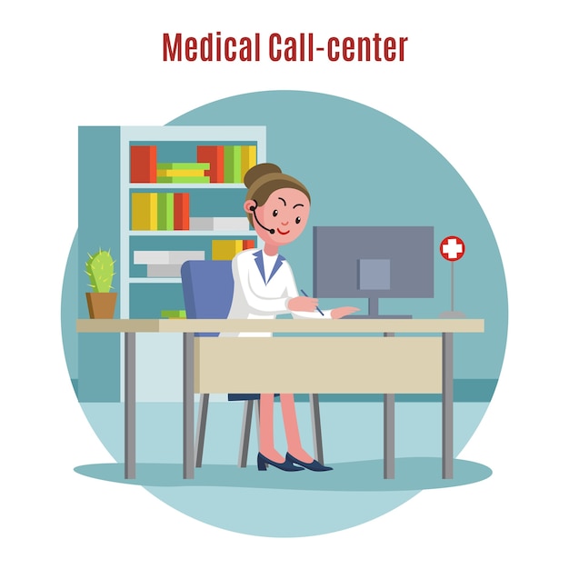 Free vector emergency call center