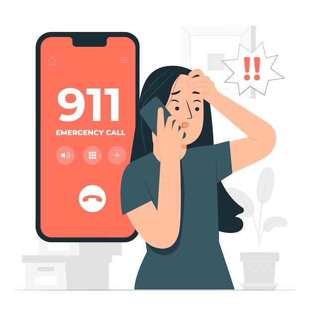 Free vector emergency call concept illustration