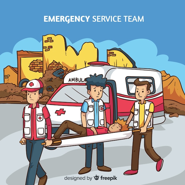 Free vector emergency service team background