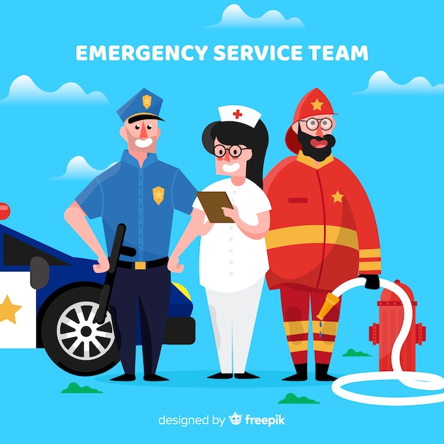 Free vector emergency team