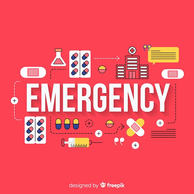 Free vector emergency word concept background