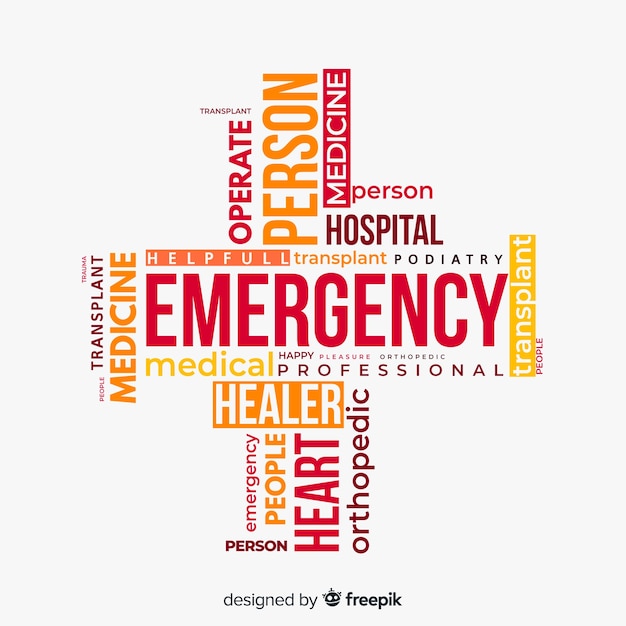 Free vector emergency word concept background