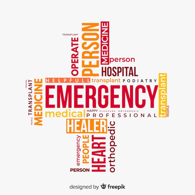 Emergency word concept background